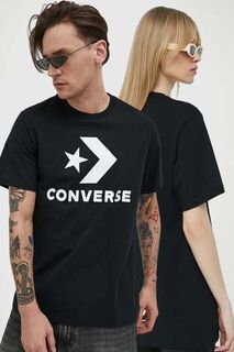 Хлопковая футболка Converse, черный