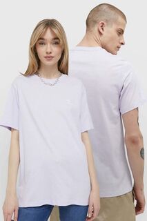 Хлопковая футболка Converse, фиолетовый