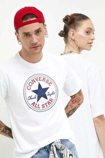 Хлопковая футболка Converse, белый