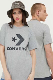 Хлопковая футболка Converse, серый