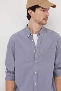 Рубашка из хлопка Lacoste, темно-синий