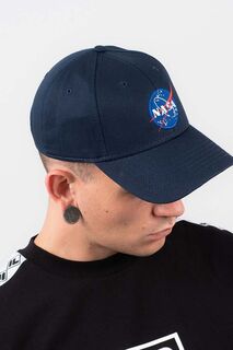 Хлопковая бейсболка NASA Cap Alpha Industries, темно-синий