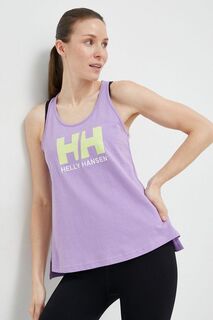 Хлопковый топ Helly Hansen, фиолетовый