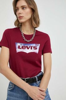 Хлопковая футболка Levi&apos;s, бордовый Levis