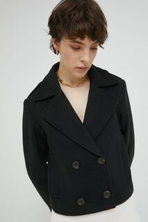Куртка из смесовой шерсти Abercrombie &amp; Fitch, черный