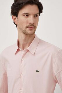 Рубашка из хлопка Lacoste, розовый