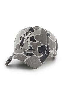 Хлопковая кепка MLB New York Yankees 47brand, серый