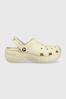 Шлепанцы Classic Platform Clog Crocs, бежевый