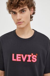 Хлопковая футболка Levi&apos;s, черный Levis