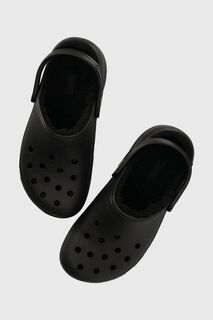 Классические шлепанцы на платформе с подкладкой Crocs, черный