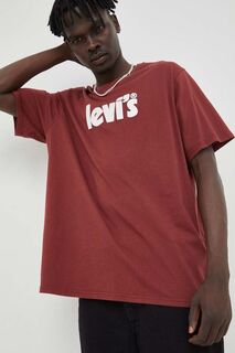 Хлопковая футболка Levi&apos;s, бордовый Levis