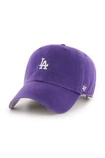 Хлопковая бейсболка MLB Los Angeles Dodgers 47brand, фиолетовый