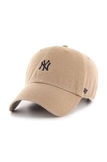 Хлопковая бейсболка MLB New York Yankees 47brand, бежевый