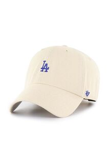 Хлопковая бейсболка MLB Los Angeles Dodgers 47brand, бежевый