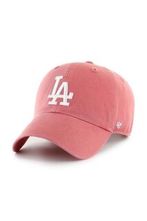 Хлопковая бейсболка MLB Los Angeles Dodgers 47brand, розовый