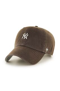 Хлопковая бейсболка MLB New York Yankees 47brand, коричневый
