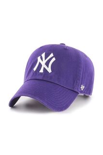 Хлопковая бейсболка MLB New York Yankees 47brand, фиолетовый