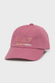 Хлопковая кепка 285559.2R104 EA7 Emporio Armani, розовый