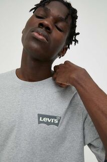 Хлопковая футболка Levi&apos;s, серый Levis