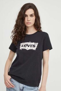 Хлопковая футболка Levi&apos;s, черный Levis
