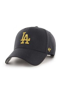 Бейсболка MLB Los Angeles Dodgers из смесовой шерсти 47brand, черный