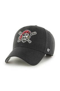 Бейсболка MLB Pittsburgh Pirates из смесовой шерсти 47brand, черный