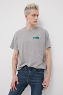 Хлопковая футболка Levi&apos;s, серый Levis