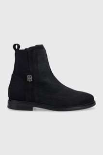 Замшевые ботинки челси Th Essentials Flat Boot Tommy Hilfiger, темно-синий