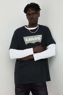 Хлопковая футболка Levi&apos;s, черный Levis
