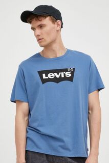 Хлопковая футболка Levi&apos;s, синий Levis
