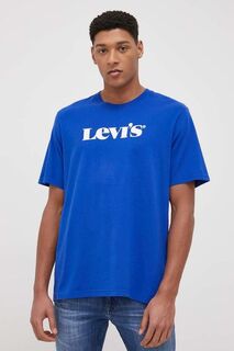 Хлопковая футболка Levi&apos;s, синий Levis