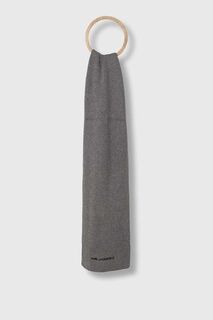 Шарф из смесовой шерсти Karl Lagerfeld, серый