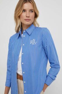 Рубашка из хлопка Lauren Ralph Lauren, синий