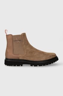 Замшевые ботильоны EVA MID CHELSEA BOOT SUEDE Calvin Klein Jeans, коричневый