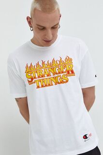 Хлопковая футболка xStranger Things Champion, белый