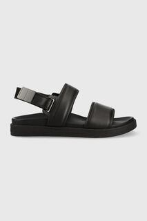 Кожаные сандалии BACK STRAP SANDAL LTH Calvin Klein, черный