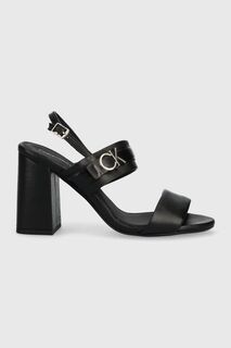 Кожаные босоножки BLOCK HL SANDAL 85HH W/HW Calvin Klein, черный