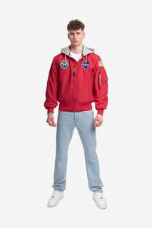 Куртка-бомбер MA-1 Zip Hood Apollo 136106 665 Alpha Industries, красный