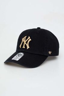 Хлопковая бейсболка MLB New York Yankees 47brand, черный