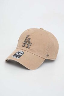 Хлопковая бейсболка MLB Los Angeles Dodgers 47brand, бежевый