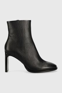 Кожаные ботильоны Curved Stil Ankle Boot 80 Calvin Klein, черный