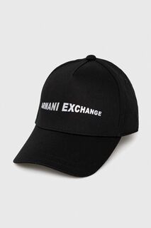 Хлопковая бейсболка Armani Exchange, черный