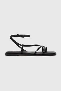 Кожаные сандалии SQUARED SANDAL Calvin Klein, черный