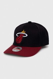 Бейсболка Mitchell &amp; Ness из смесовой шерсти Miami Heat Mitchell&amp;Ness, черный Mitchell&Ness