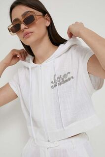 Рубашка из смесового льна Love Moschino, белый