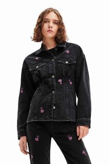 Джинсовая куртка 23WWED33 ЖЕНСКАЯ ДЕНИМ TRUCKER JACKET Desigual, черный