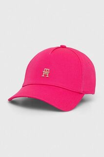 Хлопковая бейсболка Tommy Hilfiger, розовый