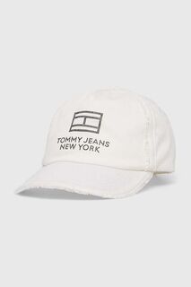 Хлопковая бейсболка Tommy Jeans, белый