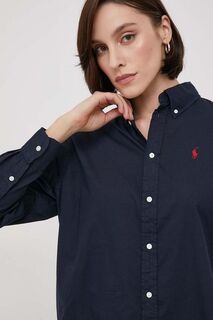Хлопковая рубашка Polo Ralph Lauren, темно-синий