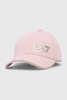 Хлопковая бейсболка EA7 Emporio Armani, розовый